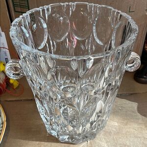 Elegant Clear Crystal Ice Bucket 8 1/2 inches tall